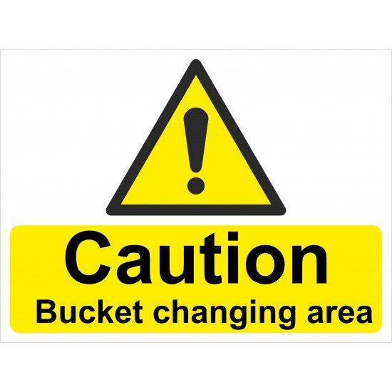Hazard Sign Caution Bucket Change Area 5 Pack
